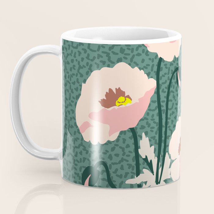 wild garden flowers: poppy flowers - modern illustration Coffee Mug Gallery Image 3