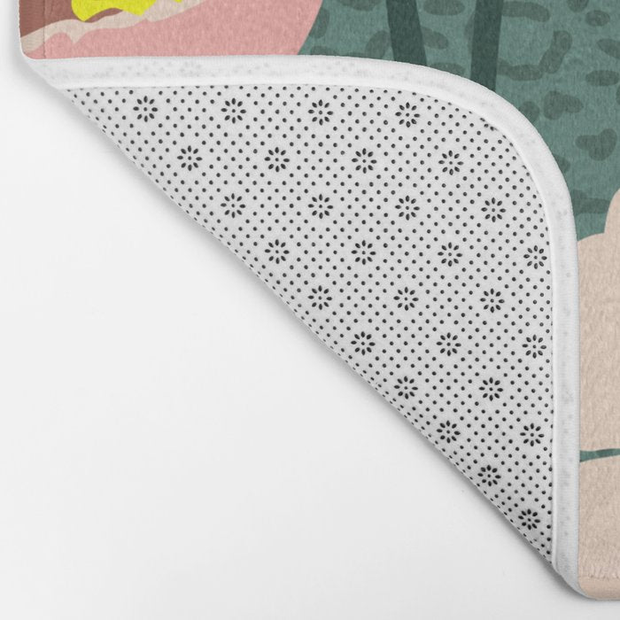 wild garden flowers: poppy flowers - modern illustration Bath Mat Gallery Image 2