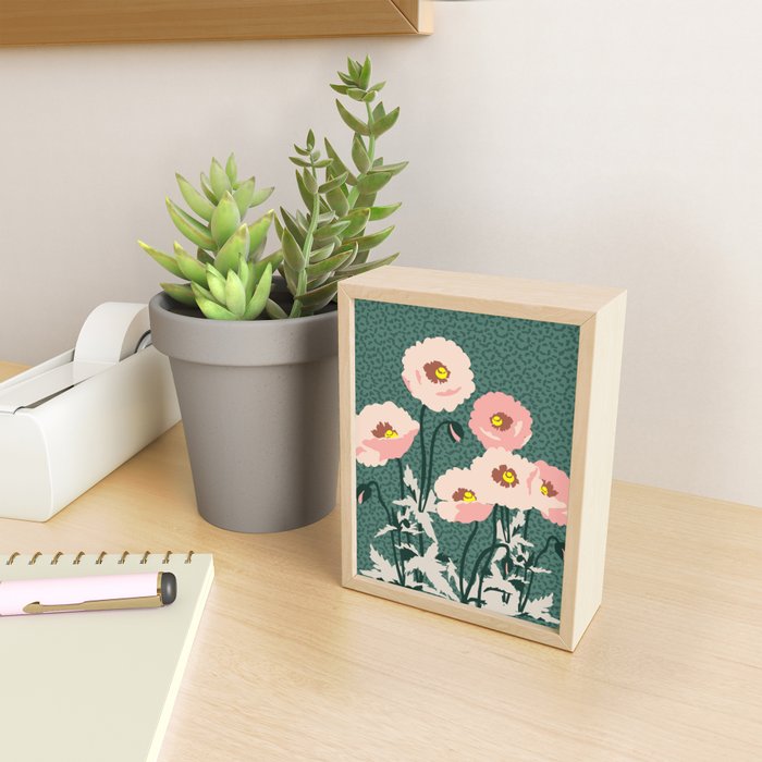 wild garden flowers: poppy flowers - modern illustration Mini Art Print Gallery Image 2
