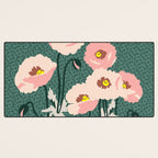 wild garden flowers: poppy flowers - modern illustration Desk Mat Gallery Image 3