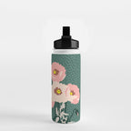 wild garden flowers: poppy flowers - modern illustration Water Bottle Gallery Image 2