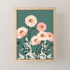 wild garden flowers: poppy flowers - modern illustration Mini Art Print Gallery Image 1