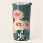 wild garden flowers: poppy flowers - modern illustration Travel Mug Gallery Image 2