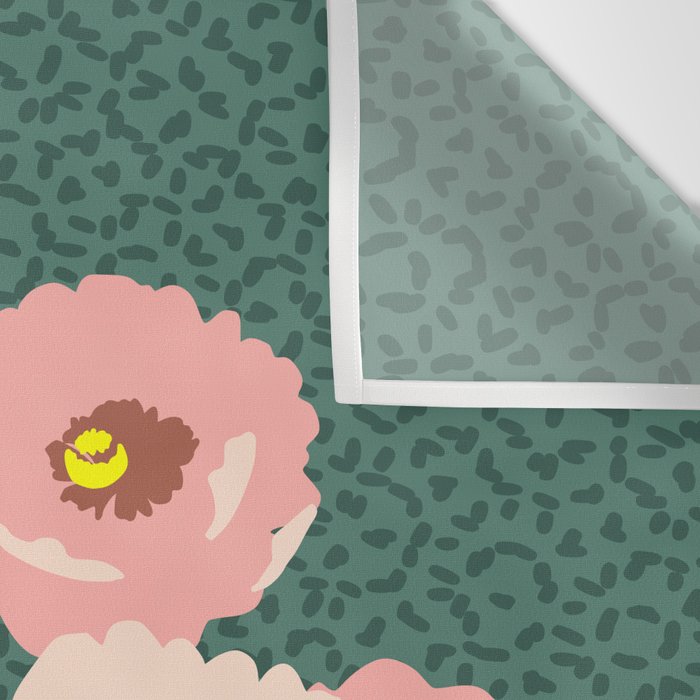 wild garden flowers: poppy flowers - modern illustration Wall Tapestry Gallery Image 3