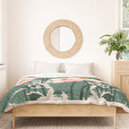 wild garden flowers: poppy flowers - modern illustration Duvet Cover Gallery Image 3