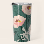 wild garden flowers: poppy flowers - modern illustration Travel Mug Gallery Image 3