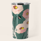wild garden flowers: poppy flowers - modern illustration Travel Mug Gallery Image 1