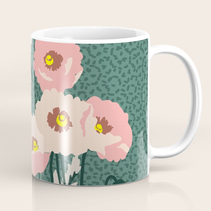 wild garden flowers: poppy flowers - modern illustration Coffee Mug Gallery Image 1