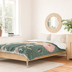 wild garden flowers: poppy flowers - modern illustration Duvet Cover Gallery Image 2