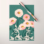 wild garden flowers: poppy flowers - modern illustration Wrapping Paper Gallery Image 1