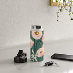wild garden flowers: poppy flowers - modern illustration Water Bottle Gallery Image 4