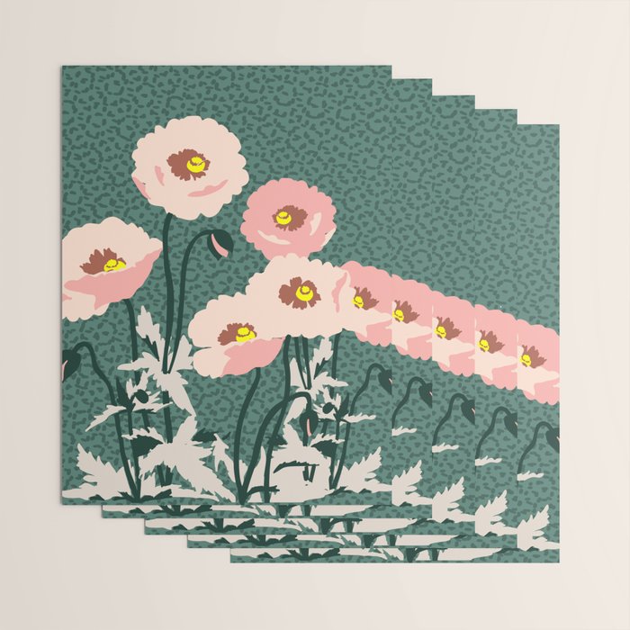 wild garden flowers: poppy flowers - modern illustration Wrapping Paper Gallery Image 3
