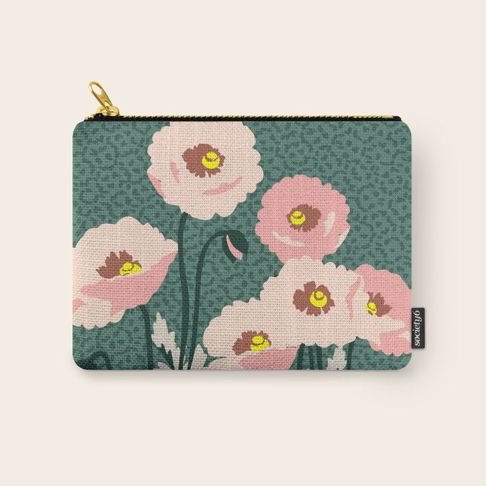 wild garden flowers: poppy flowers - modern illustration Carry All Pouch Gallery Image 1
