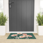 wild garden flowers: poppy flowers - modern illustration Welcome Mat Gallery Image 3