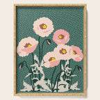 wild garden flowers: poppy flowers - modern illustration Serving Tray Gallery Image 1