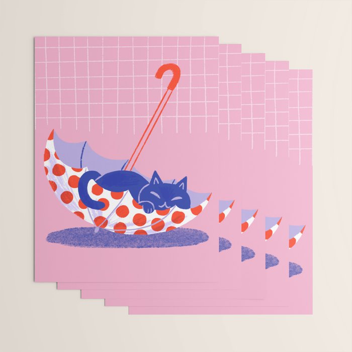 Umbrella Cat Wrapping Paper Gallery Image 3