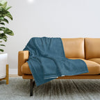 Peacock Blue Throw Blanket Gallery Image 1