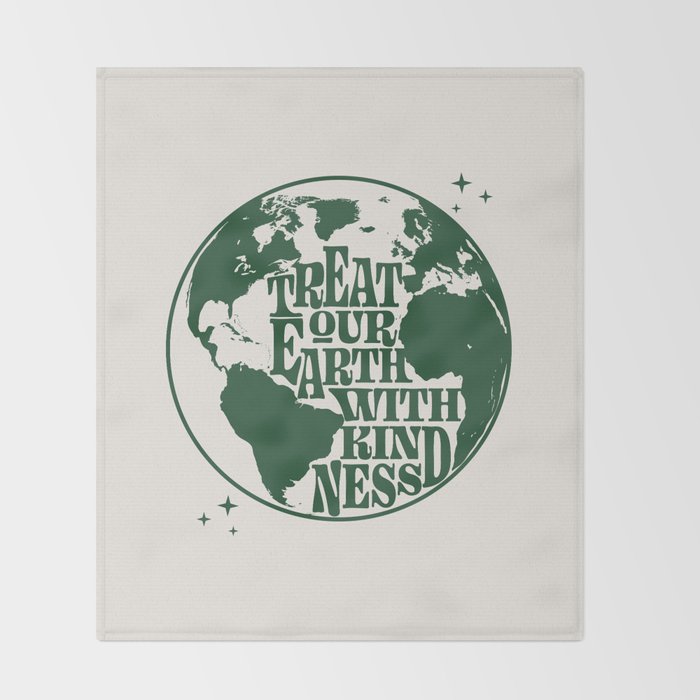 Treat our Earth with Kindness Throw Blanket Gallery Image 2