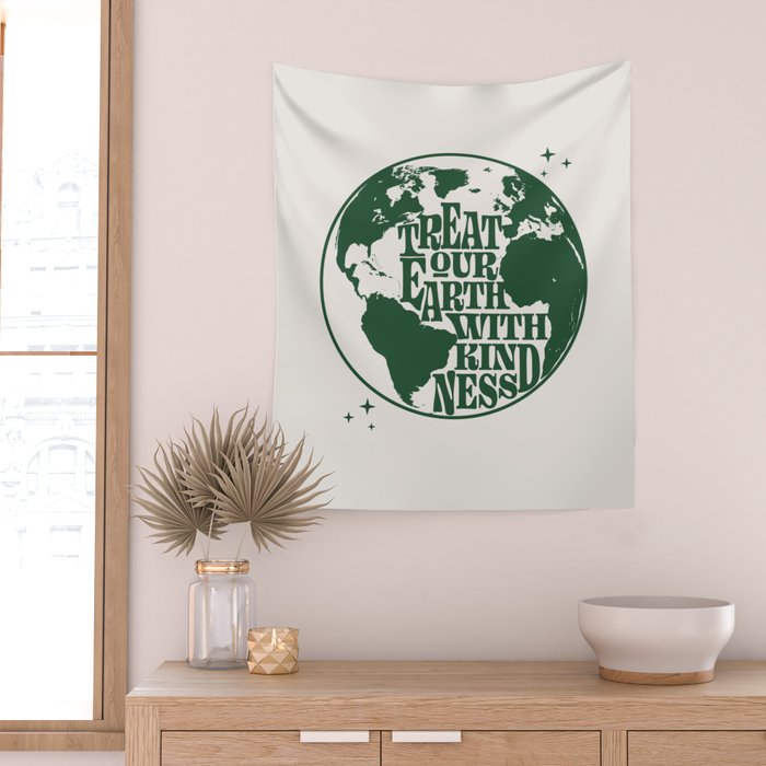 Treat our Earth with Kindness Wall Tapestry Gallery Image 2