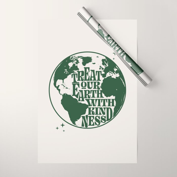 Treat our Earth with Kindness Wrapping Paper Gallery Image 1