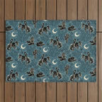 Cowboys and Cacti - midnight Outdoor Rug Gallery Image 1