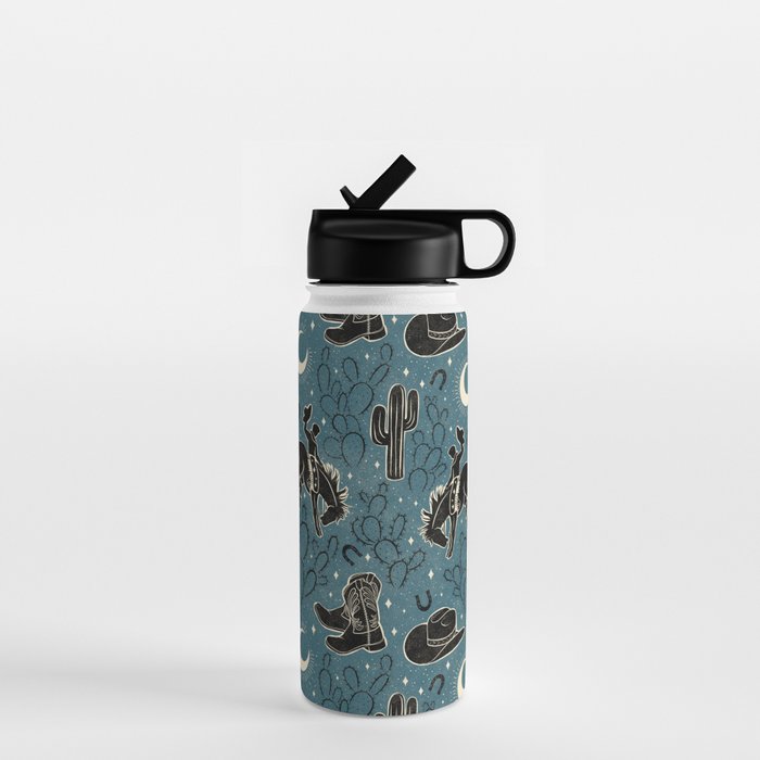 Cowboys and Cacti - midnight Water Bottle Gallery Image 1