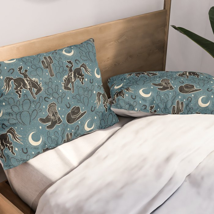 Cowboys and Cacti - midnight Pillow Sham Gallery Image 2