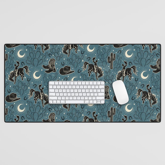 Cowboys and Cacti - midnight Desk Mat Gallery Image 1