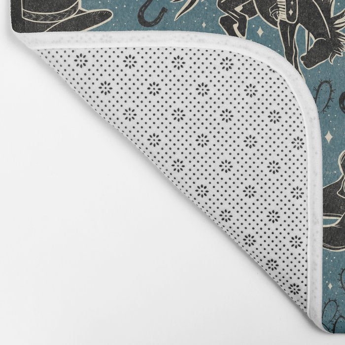 Cowboys and Cacti - midnight Bath Mat Gallery Image 2