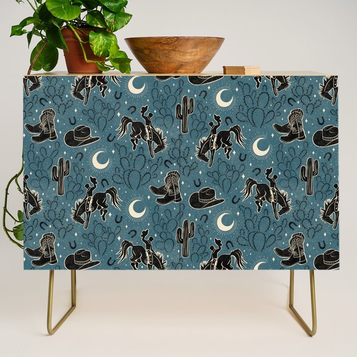 Cowboys and Cacti - midnight Credenza Gallery Image 1