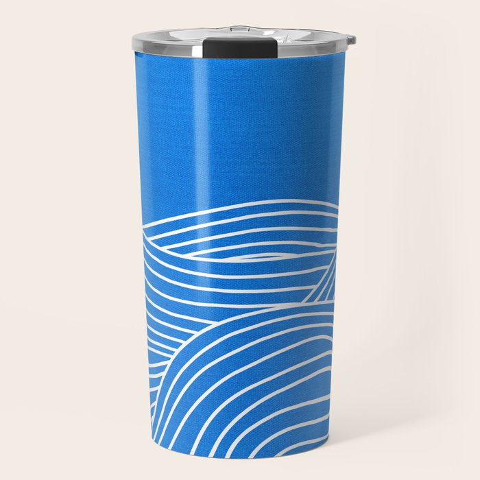 French Blue Ocean Waves Travel Mug Gallery Image 1