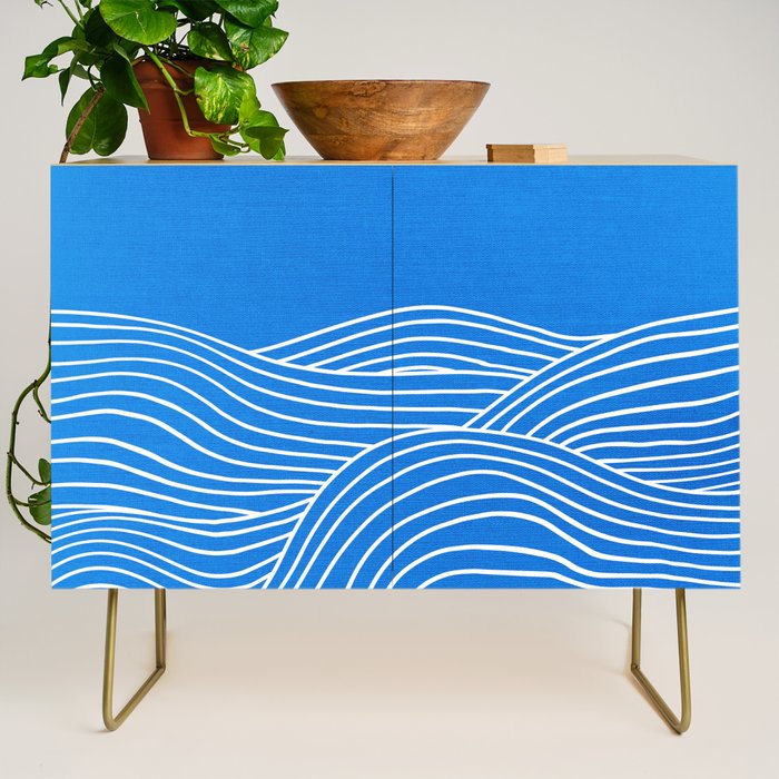 French Blue Ocean Waves Credenza Gallery Image 1