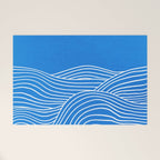 French Blue Ocean Waves Welcome Mat Gallery Image 1