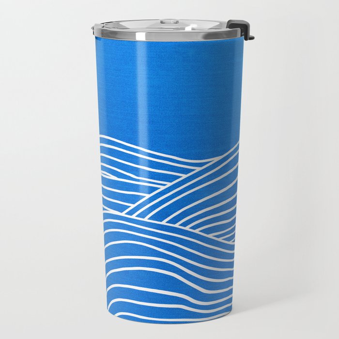 French Blue Ocean Waves Travel Mug Gallery Image 2