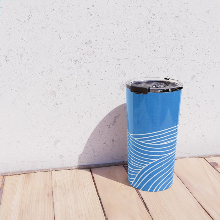 French Blue Ocean Waves Travel Mug Gallery Image 4