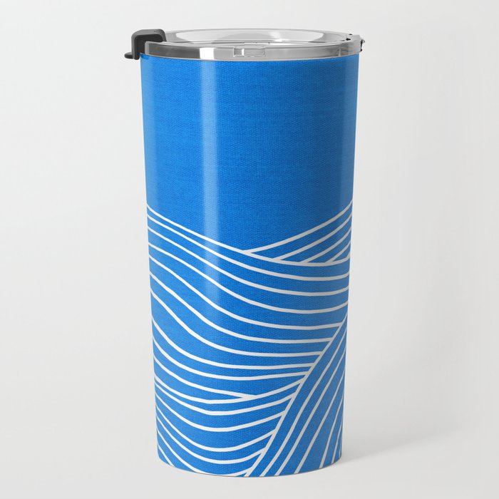French Blue Ocean Waves Travel Mug Gallery Image 3