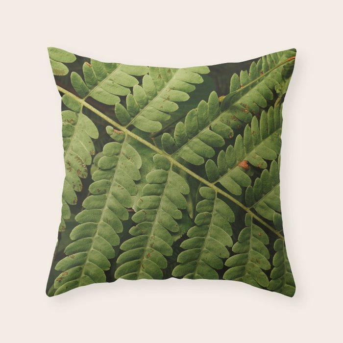Summer Fern Detail 2 Throw Pillow Gallery Image 1
