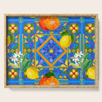 Summer ,Sicilian tiles ,citrus,oranges,majolica,lemons ,Mediterranean  Serving Tray Gallery Image 1
