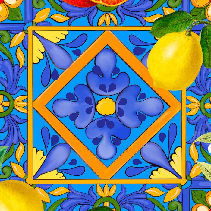 Summer ,Sicilian tiles ,citrus,oranges,majolica,lemons ,Mediterranean  Coffee Mug Gallery Image 2