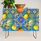 Summer ,Sicilian tiles ,citrus,oranges,majolica,lemons ,Mediterranean  Credenza Gallery Image 1