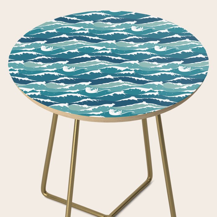 Cat waves pattern Side Table Gallery Image 2