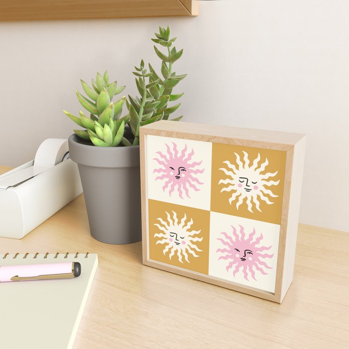 Vintage Checkered Sunshine Mini Art Print Gallery Image 2
