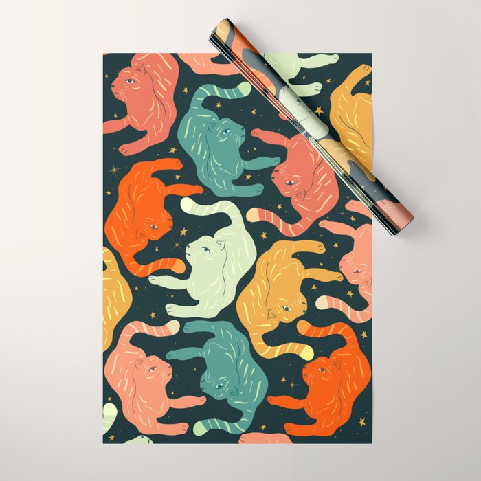 Tigers in the sky Wrapping Paper Gallery Image 1