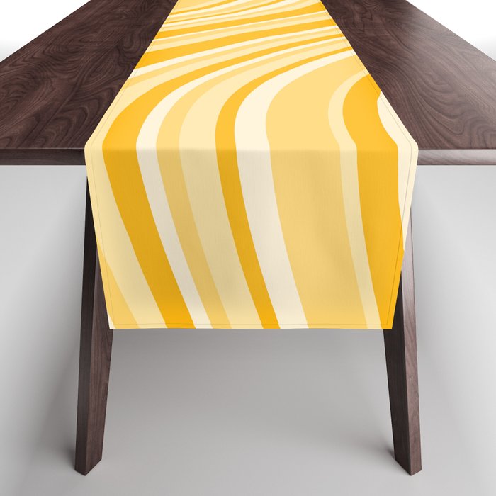Wavy Stripes XXII - Golden Sunshine Yellow Table Runner Gallery Image 1