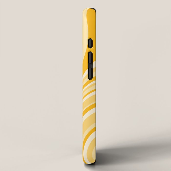 Wavy Stripes XXII - Golden Sunshine Yellow iPhone Case Gallery Image 2