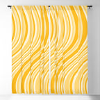 Wavy Stripes XXII - Golden Sunshine Yellow Window Curtain Gallery Image 5