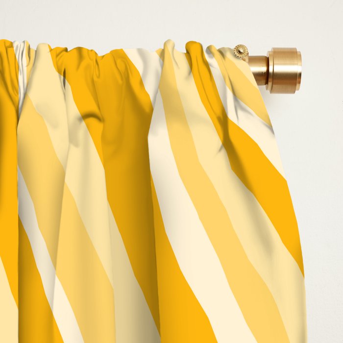 Wavy Stripes XXII - Golden Sunshine Yellow Window Curtain Gallery Image 2