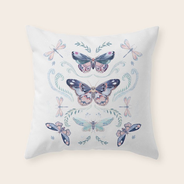 Butterflies painting Throw Pillow Gallery Image 1