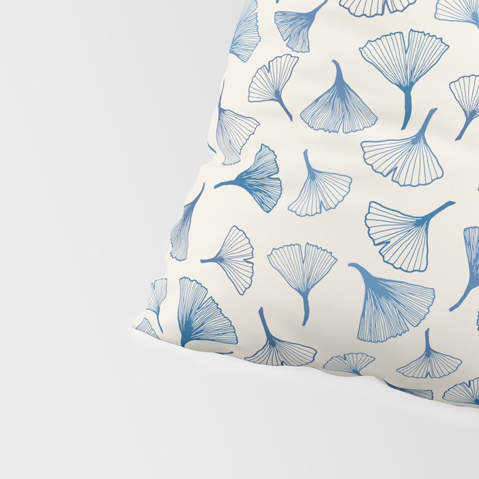 Ginko leaves blue Pillow Sham Gallery Image 4