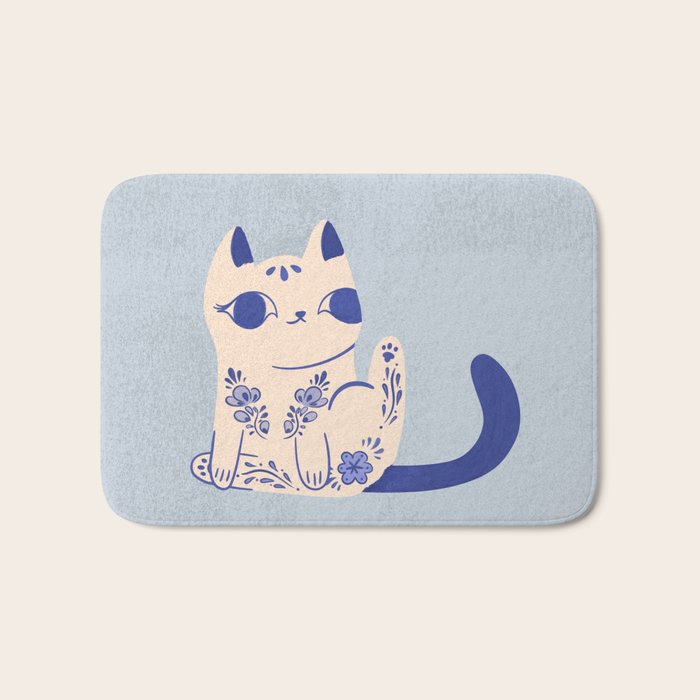Delft Pottery Cat Butt Bath Mat Gallery Image 1
